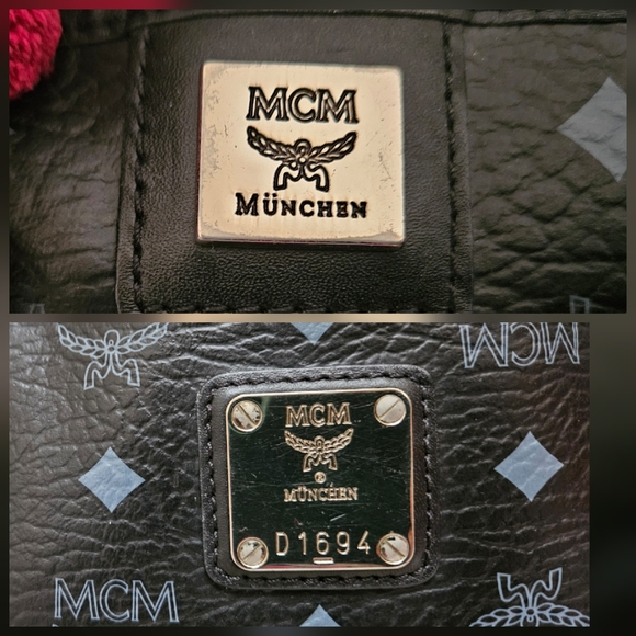 MCM Black Monogram Shoulder Tote Bag AUTHENTIC - Picture 11 of 16